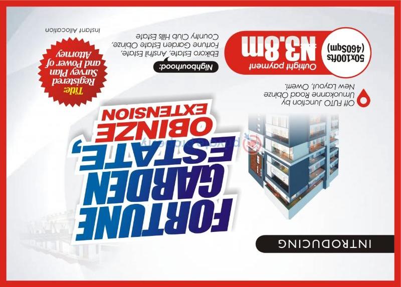 For sale Land Fortune Garden Estate Umuoma Nekede Off Port Harcourt