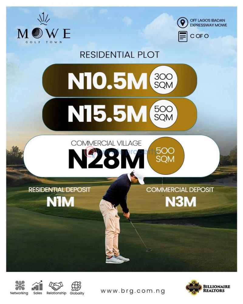 Residential Land For Sale Mowe Golf Town Off Lagos Ibadan Expressway Mowe Mowe Ogun area  - 1