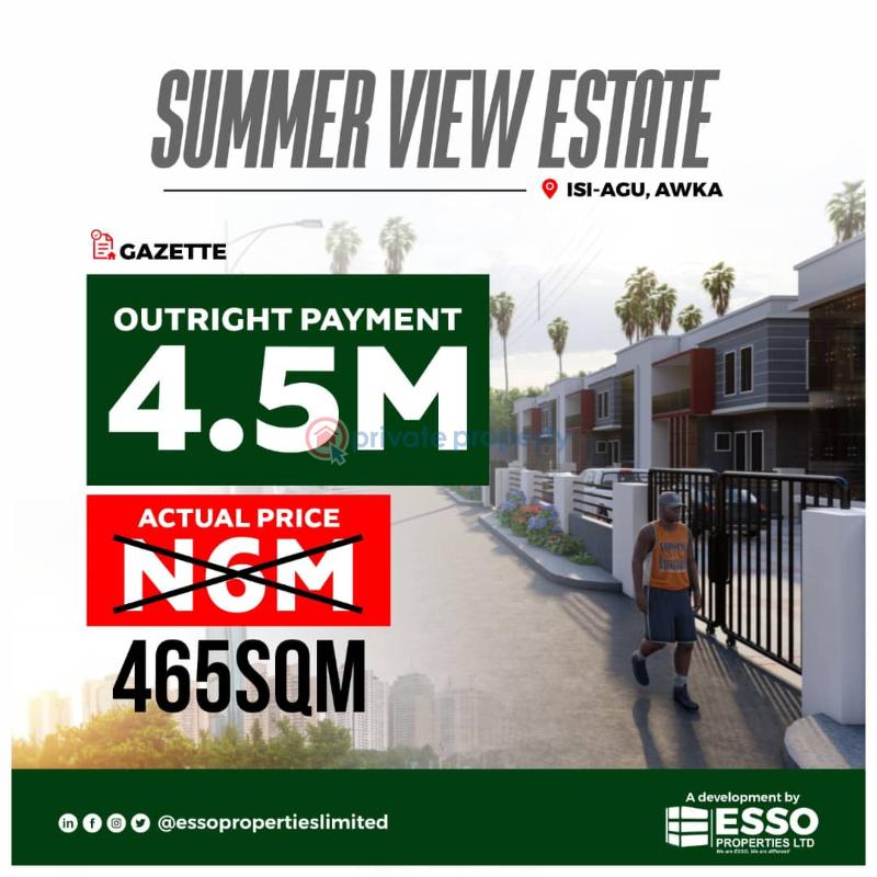Residential Land For Sale Summer View Estates Isi Agu Awka Anambra State Awka North Anambra