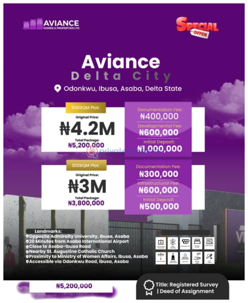 Mixed use Land For Sale Aviance Delta City International Airport Asaba Delta