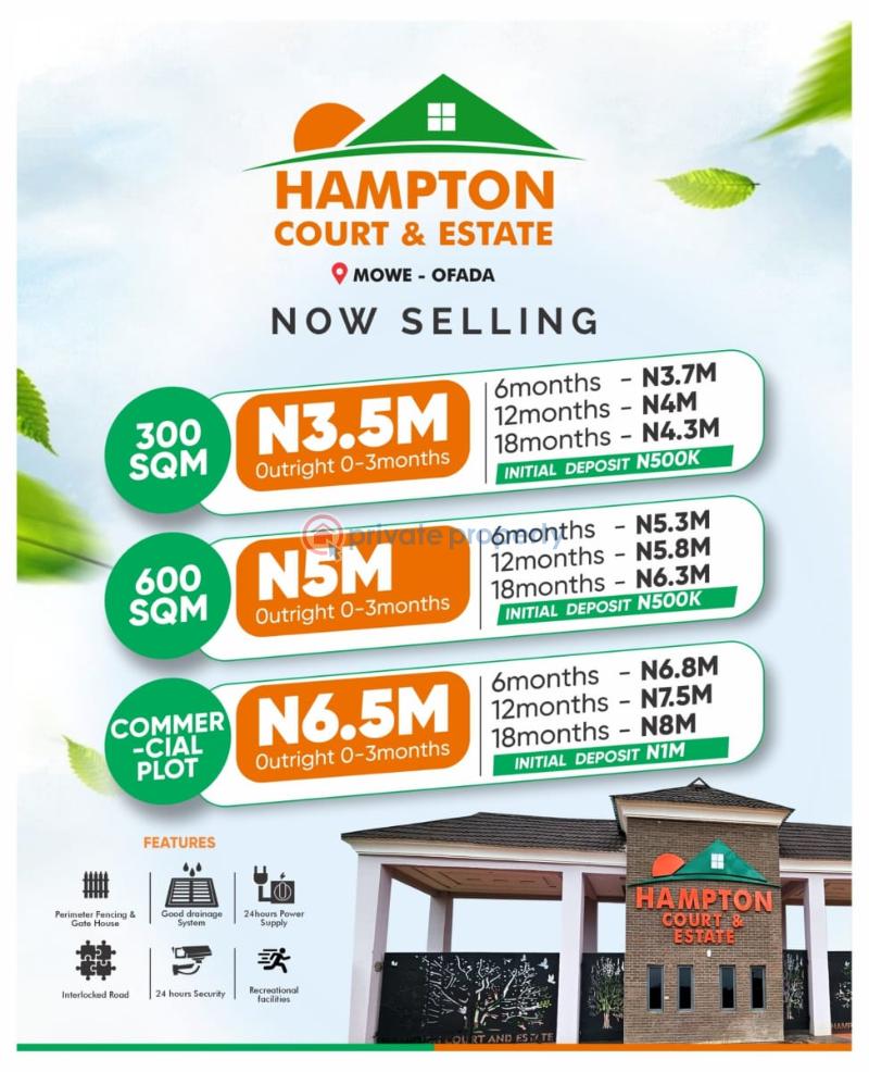 Residential Land For Sale Mowe Ofada Ogun area 