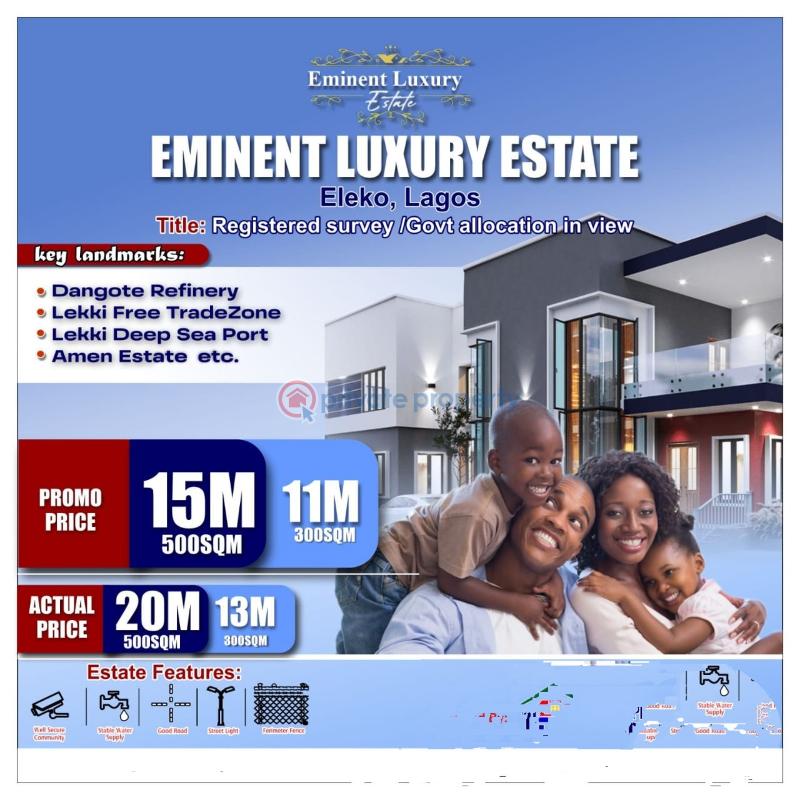 Residential Land For Sale Lagos Calabar Costal Road Eleko Ibeju-Lekki Lagos