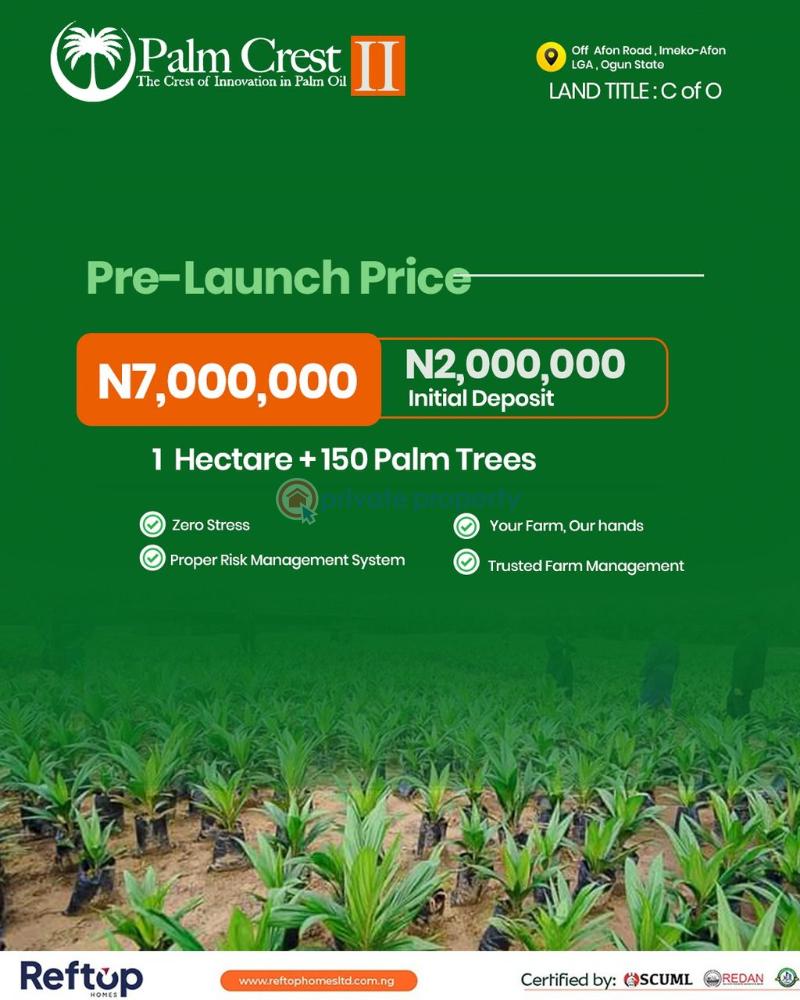 Commercial Land For Sale Palmcrest Phase 2 Imeko Afon Local Government Area Ogun Ogun area 