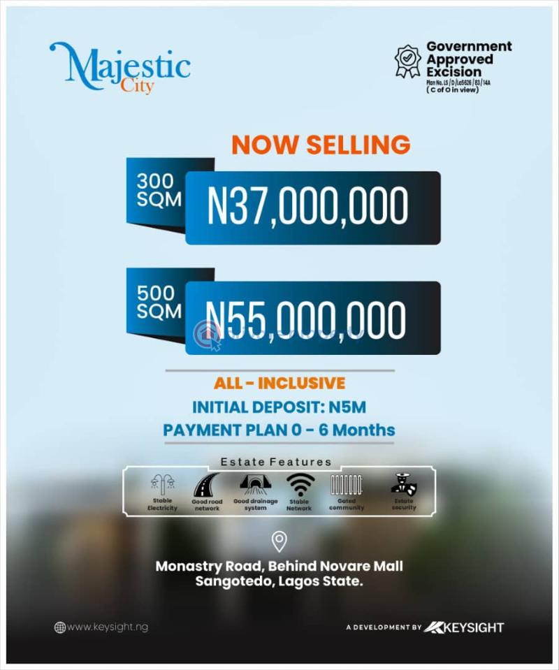 Residential Land For Sale Majestic City Estate Monastery Road Behind Shop Rite Sangotedo Monastery Road Sangotedo Lagos