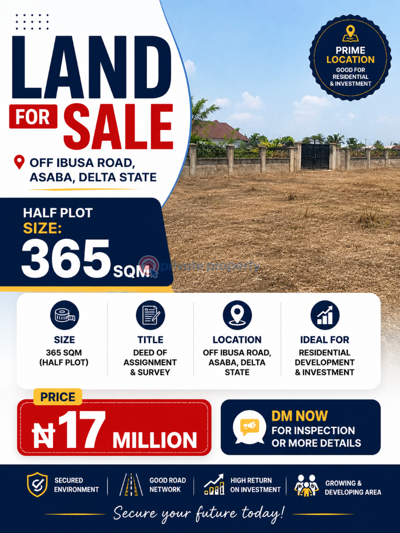 Residential Land For Sale Off Ibusa Road Asaba Delta - 0
