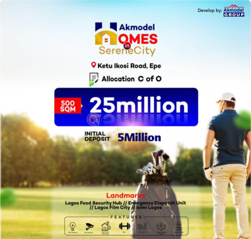 Residential Land For Sale Akmodel Homes In Serenity City Ketu /editing Road Epe Lagos - 0