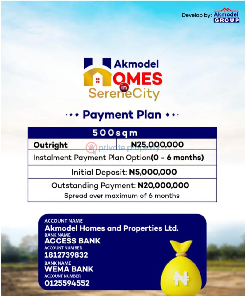 Residential Land For Sale Akmodel Homes In Serenity City Ketu /editing Road Epe Lagos - 1