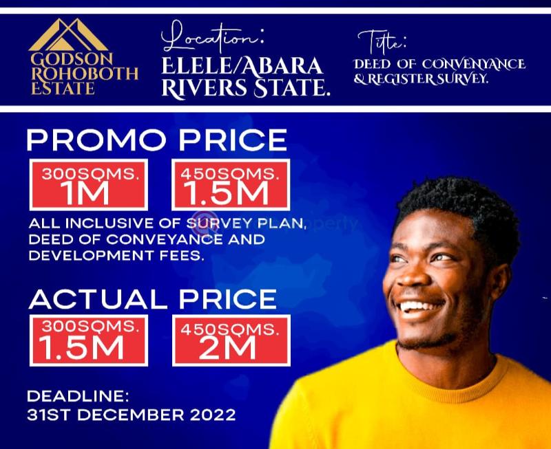 For sale Land Godson Rehoboth Estate Port Harcourt Rivers (PID 6PAEDH