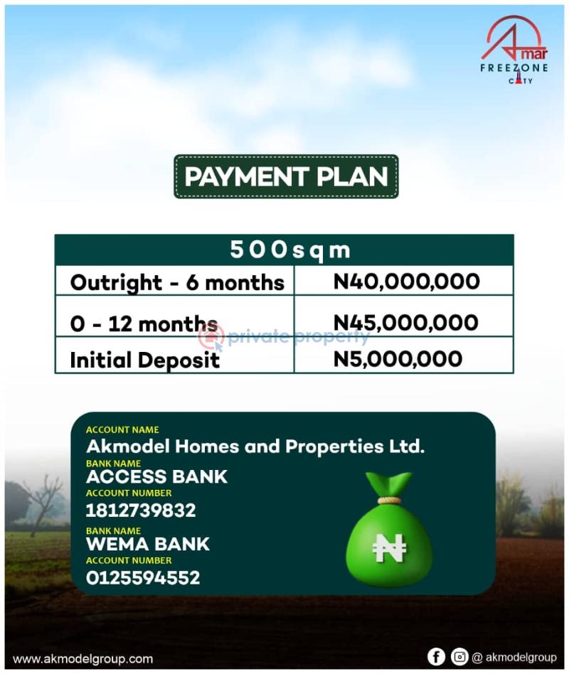 Residential Land For Sale Akmar Free Zone City Beside Lekki Free Trade Zone Origanrigan Village Ibeju Lekki Origanrigan Ibeju-Lekki Lagos - 1