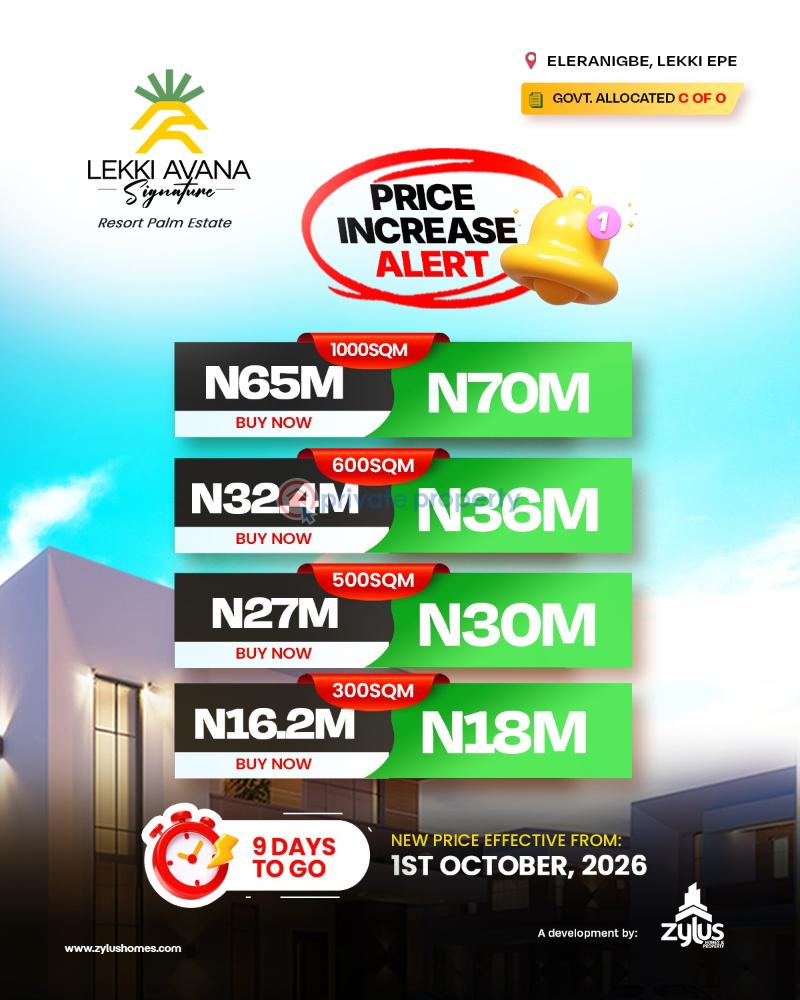 Residential Land For Sale Lekki Avana Signature Resort Palm Estate Eleranigbe Ibeju Lekki Eleran Igbe Ibeju-Lekki Lagos
