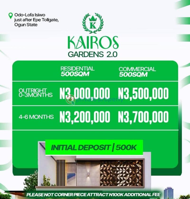 Residential Land For Sale Odo Lofa Isiwo Just After The Epe Tollgate Ogun area  - 1