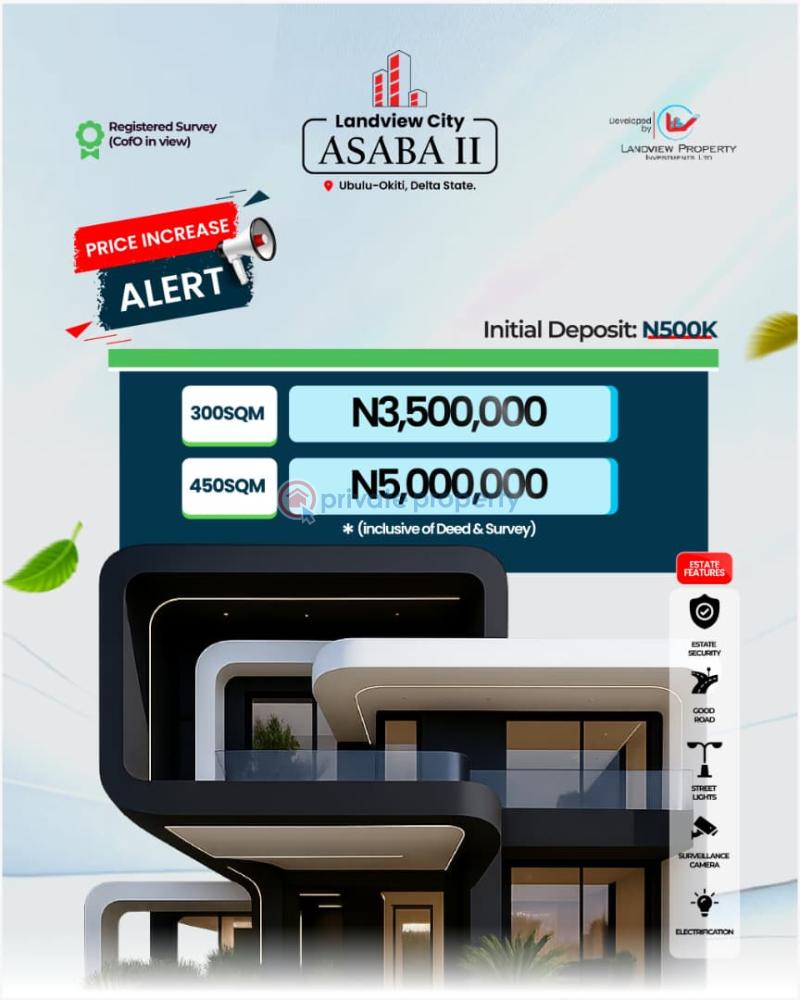 Residential Land For Sale Landview City Estate Phase 2 Ubulu Okiti Asaba Delta - 1