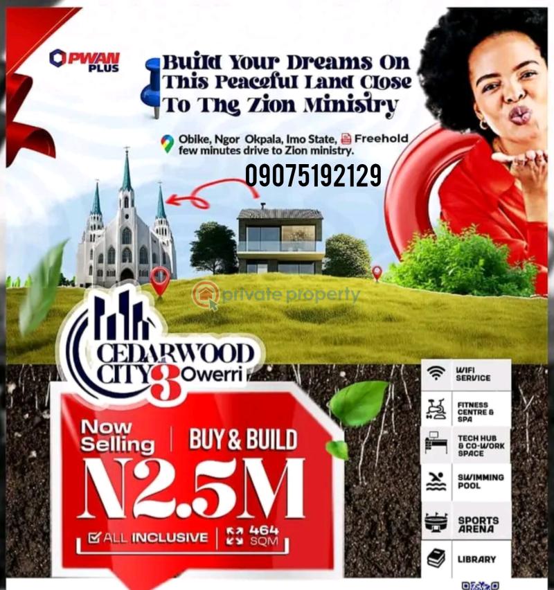 Land For Sale Close To Zion Ministry Permanent Site Ngor Okpala Ngor-Okpala Imo