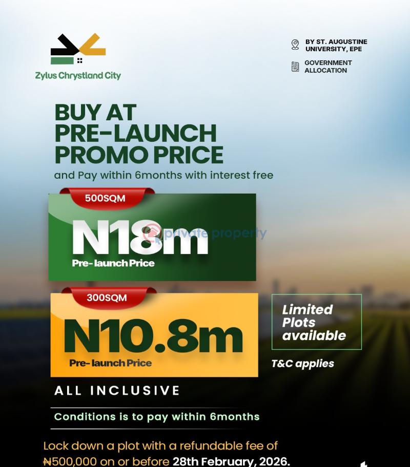Residential Land For Sale Zylus Chrystland City Estate At St. Augustine University Ilara Epe Lagos Epe Lagos - 0