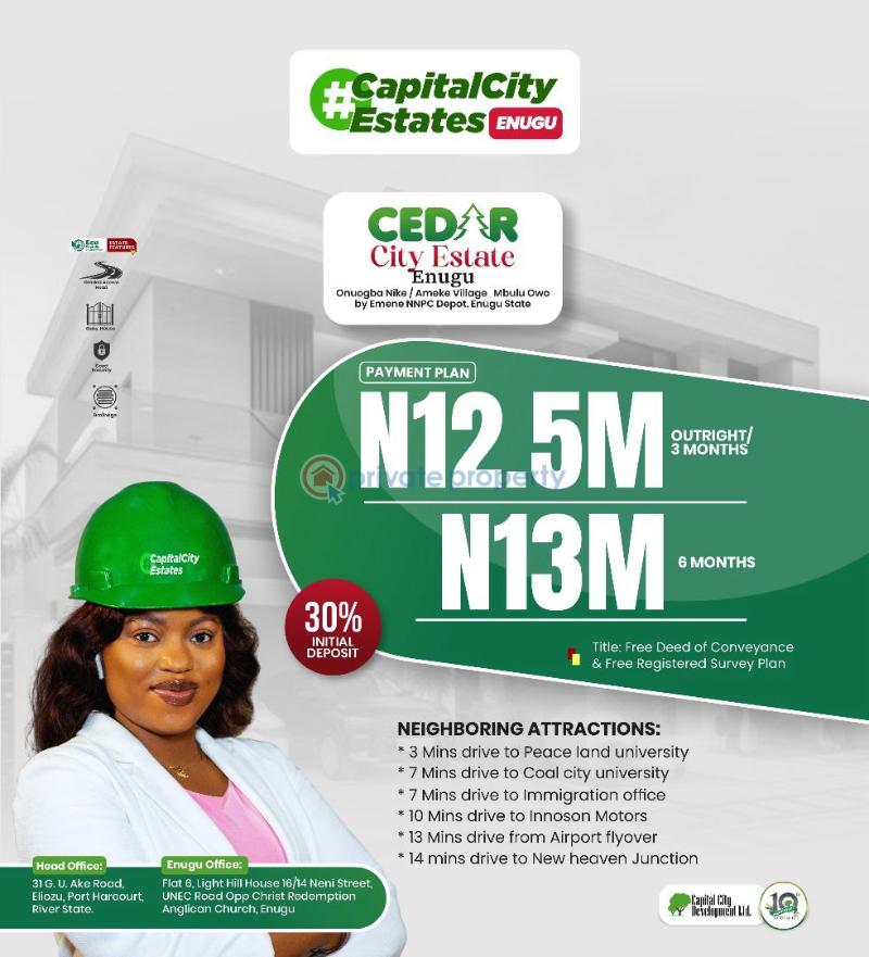 Residential Land For Sale By Emene Nnpc Depot Enugu Area 