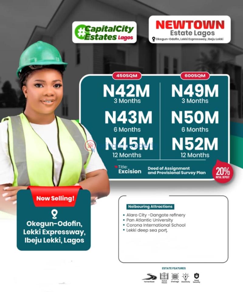 Residential Land For Sale Newtown Estate Okogun Odofin Close To Pan Atlantic University Ikegun Ibeju-Lekki Lagos