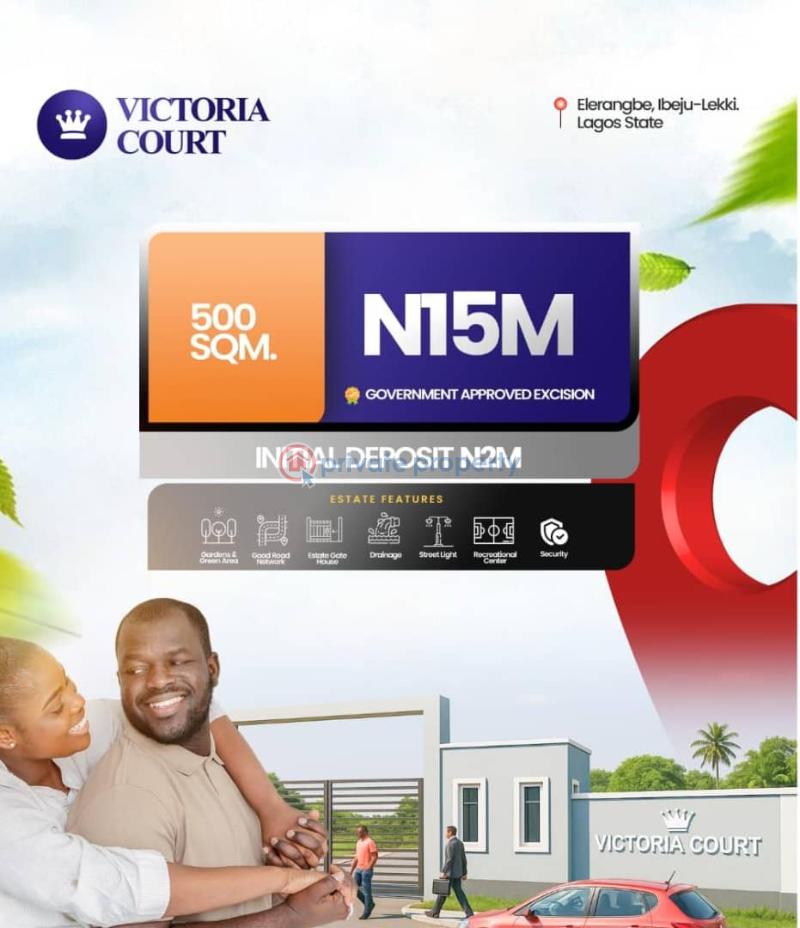 Residential Land For Sale Victoria Court Estate At Elerangbe Ibeju-Lekki Lagos - 0