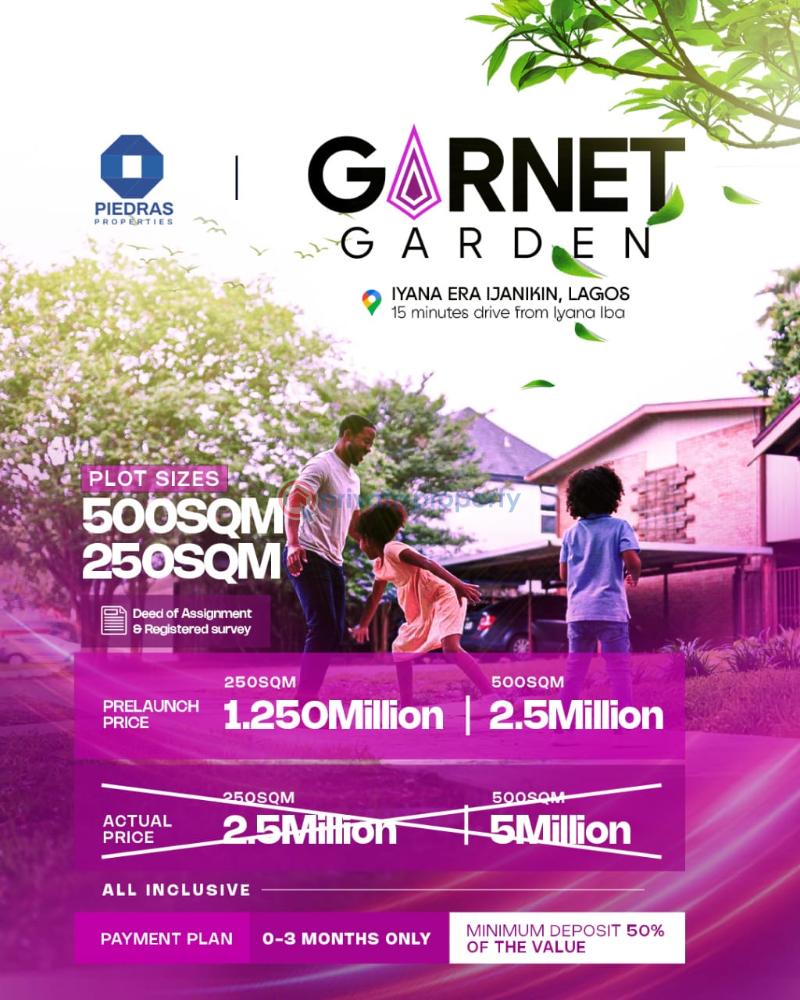 Residential Land For Sale Garnet Garden Estate, Iyana Era, Ijaniki Ojo Lagos