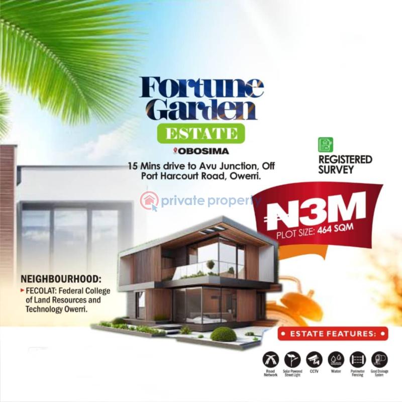 Mixed use Land For Sale Fortune Garden Obosima 15 Minute Drive To Avu Junction, Off Port Harcourt Road, Owerri Imo