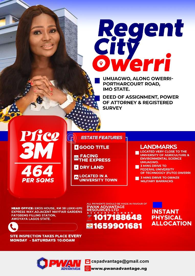 For sale Land Regent City Estate Umuagwo Owerri Imo (PID 9PAXRU
