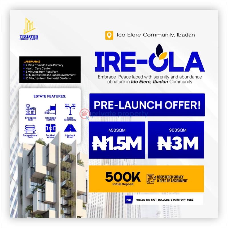 Residential Land For Sale Ire Ola Estate Ido Elere Community Ibadan Ido Ibadan Oyo