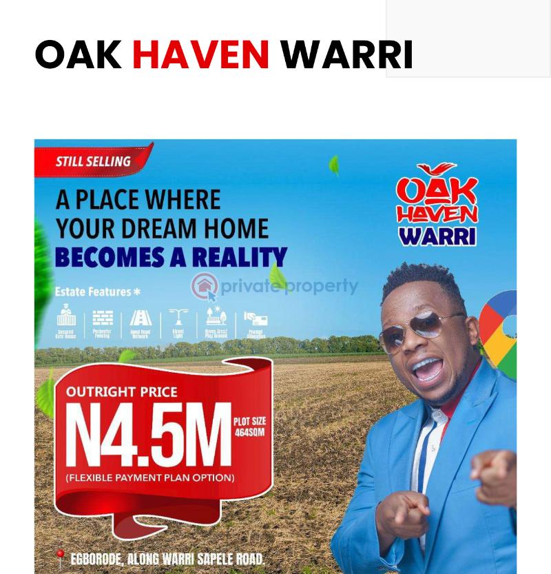 Mixed use Land For Sale Oak Haven Estate, Egborode Warri Delta