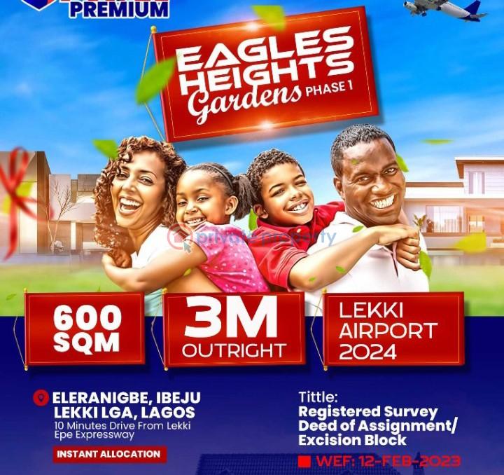 For sale Residential Land Eagle Heights Estate Eleran Igbe IbejuLekki Lagos (PID 5PBJER