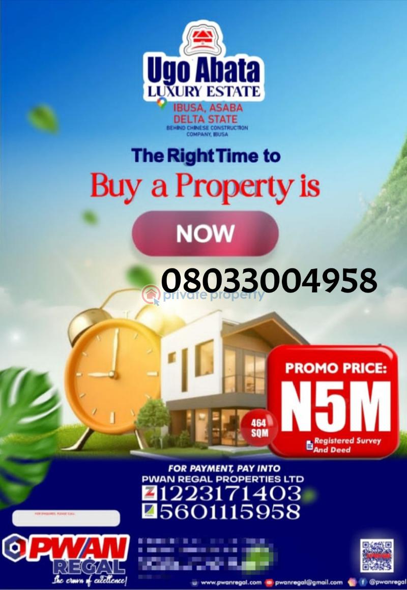 Residential Land For Sale Behind The Chinese Construction Company Asaba Delta - 1