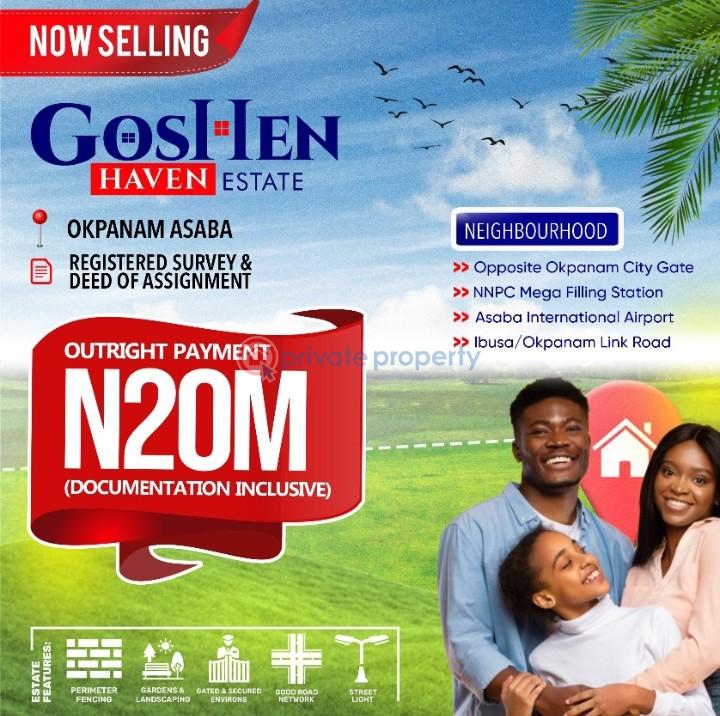 Residential Land For Sale Goshen Haven Estate, Okpanam Asaba Delta - 0