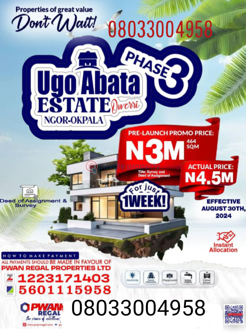 Land in an estate in owerri - 3 Residential Land For Sale Obike, Ngor Okpala Owerri Owerri Imo - 3