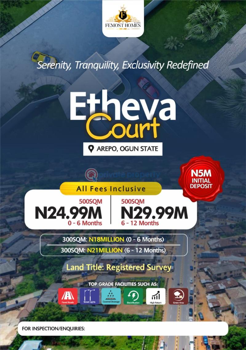 Residential Land For Sale Etheva Court Arepo Arepo Lagos Extension Ogun