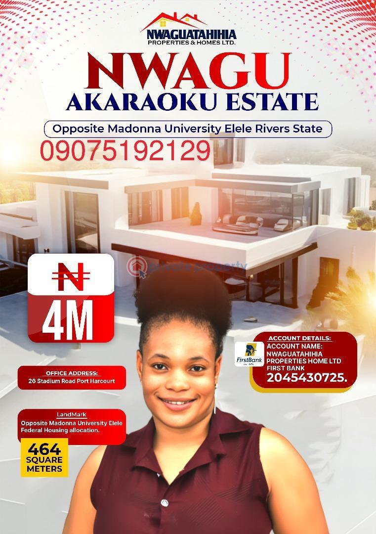 Land For Sale Elele Opposite Madonna University Etche Rivers 