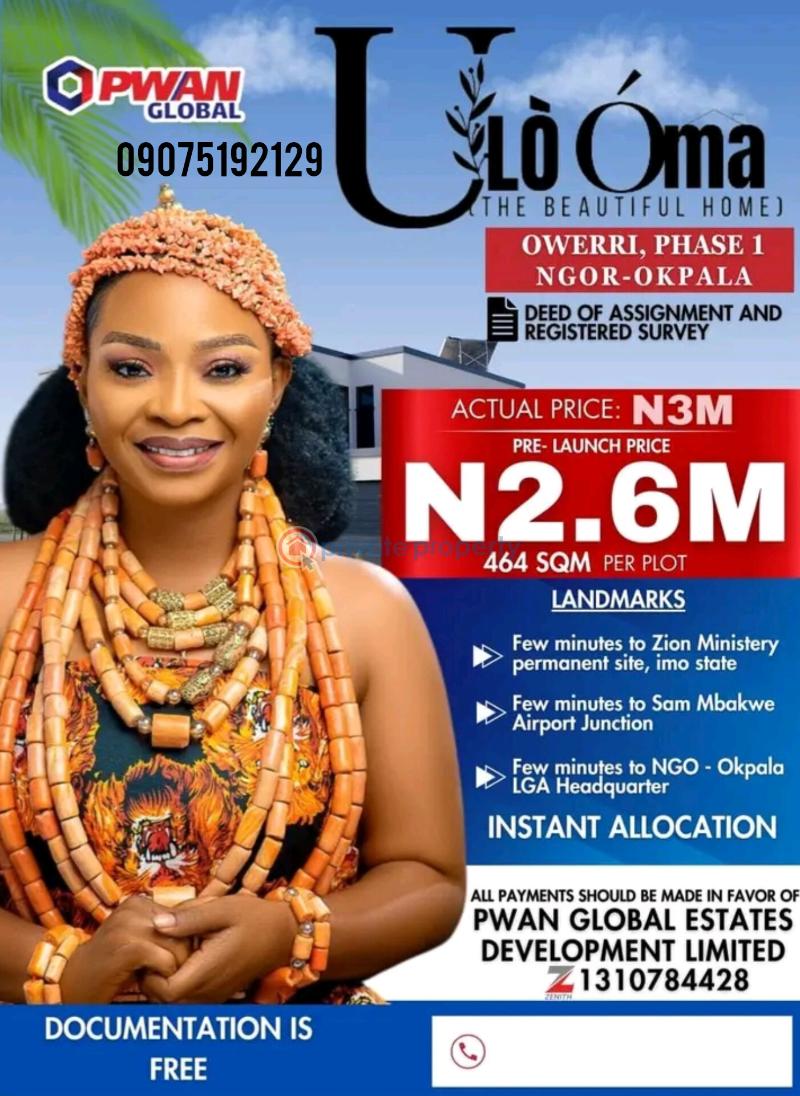 Land For Sale Close To Zion Ministry Permanent Site Ngor-Okpala Imo