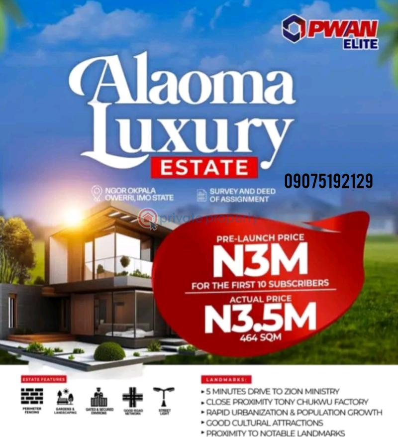 Land For Sale Close To Zion Ministry Permanent Site Ngor Okpala Ngor-Okpala Imo