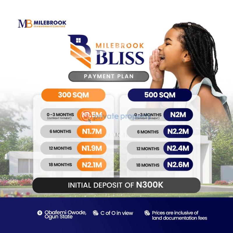 Mixed use Land For Sale Milebrook Bliss Estate In Peaceful Area Obafemi Owode Ogun - 0