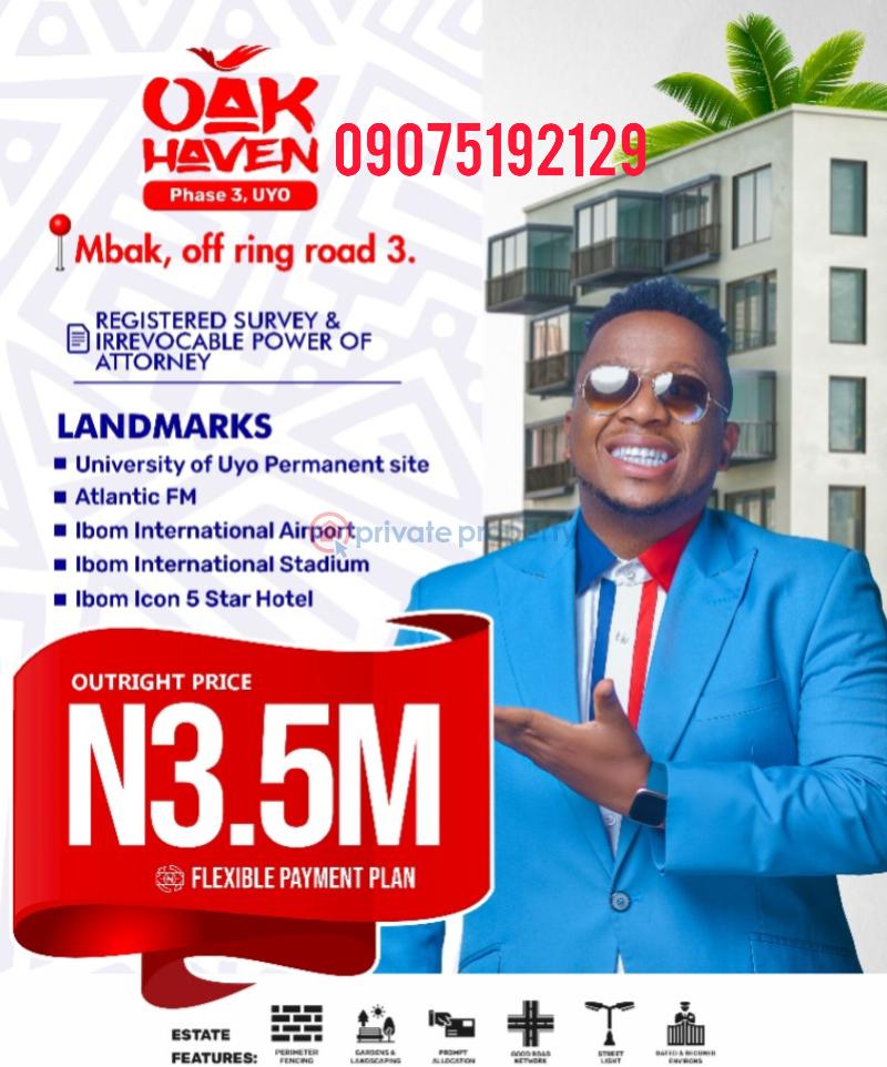 Land For Sale Off Ring Road 3 Mbak, Uyo Uyo Akwa Ibom