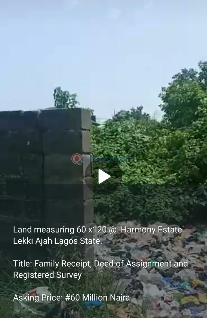 Residential Land For Sale Harmony Estate, Adams Street, Oke Ira Bustop Ibeju-Lekki Lagos - 0