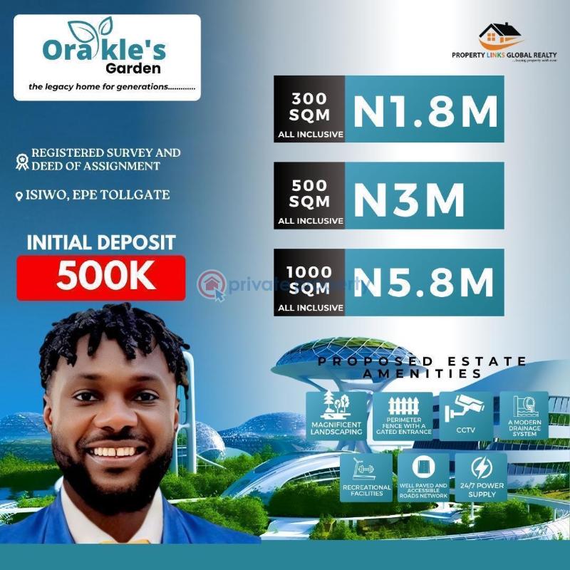 Residential Land For Sale Orakle's Garden Estate 100% Dry Land Epe Lagos - 1