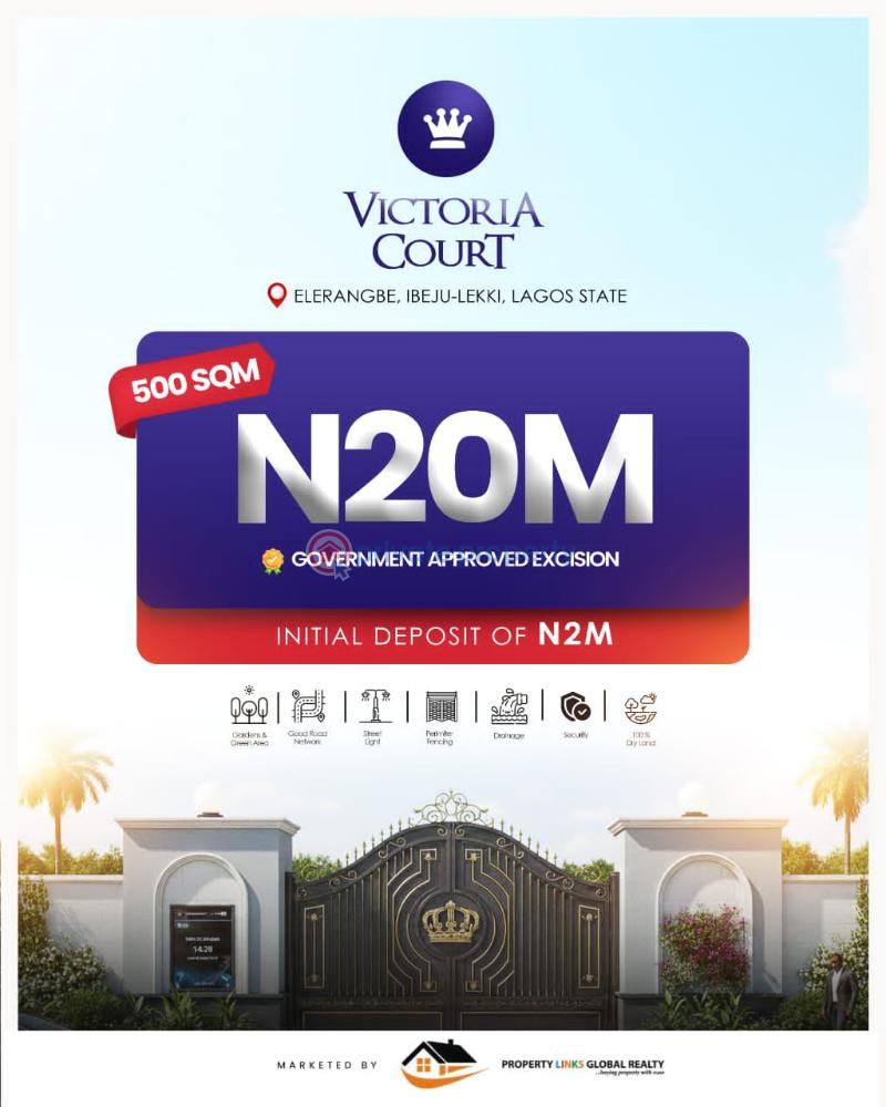 Residential Land For Sale Victoria Court Estate Eleran Igbe Ibeju-Lekki Lagos - 1