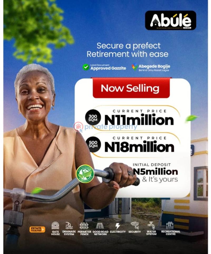 Residential Land For Sale Abule Located At Abegede Bogije Behind Omu Resort Badore Ajah Lagos