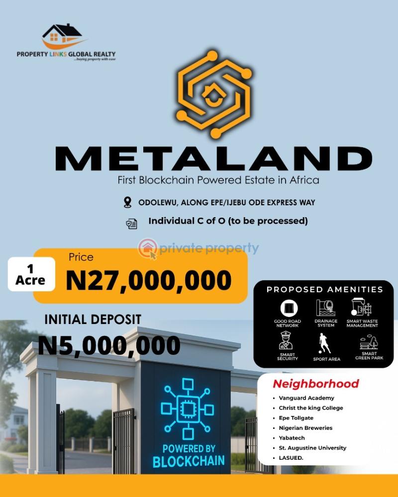 Residential Land For Sale Metaland Estate The First Blockchain Powered Estate In Africa Ijebu Ode Ogun - 0