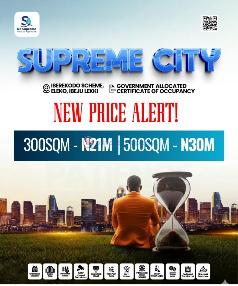 Mixed use Land For Sale Supreme City Phase I Strategically Located In Iberekodo Scheme Eleko Ibeju-Lekki Lagos