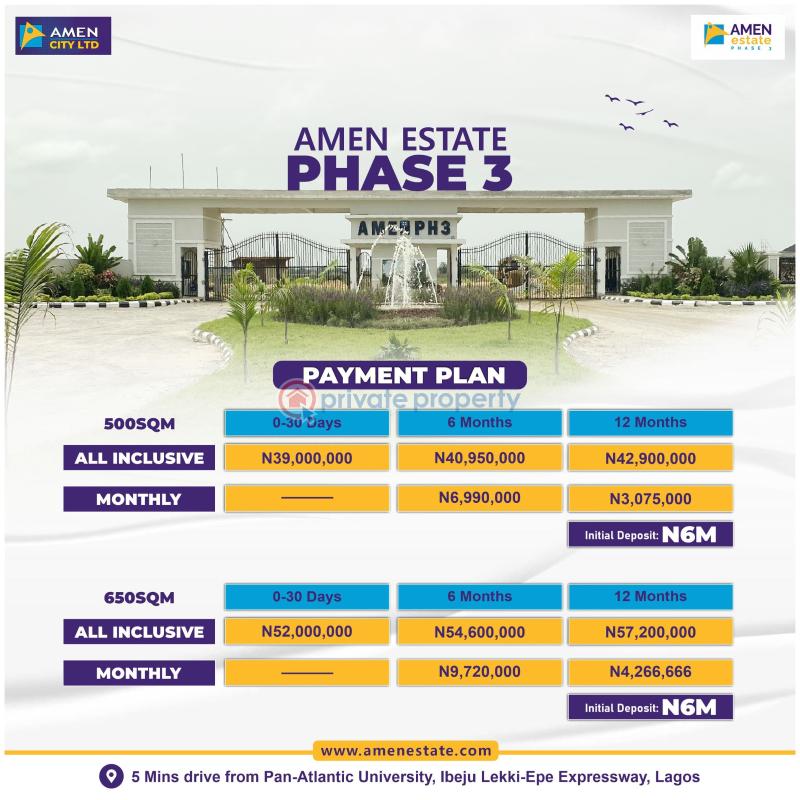 Land with c of o facing the lekki epe expressway - 5 Residential Land For Sale Amen Estate Phase 1 Eleko Ibeju Lekki Eleran Igbe Ibeju-Lekki Lagos - 5