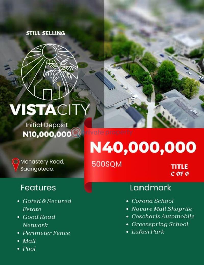 Residential Land For Sale Vista City Estate Located At Monastery Road Sangotedo Lagos