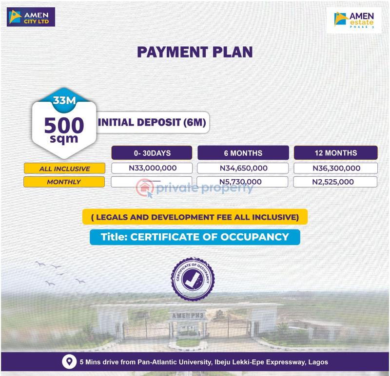 Residential Land For Sale Amen Estate Phase 3 Opposite Approved Lekki International Airport Along Lekki Epe Expressway Eleko Ibeju-Lekki Lagos - 2