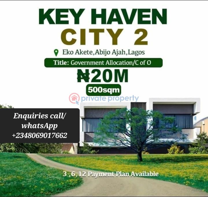 Land For Sale Key Haven City Phase 2 Estate Eko Akete Abijo Lekki Lagos Abijo Ajah Lagos - 0