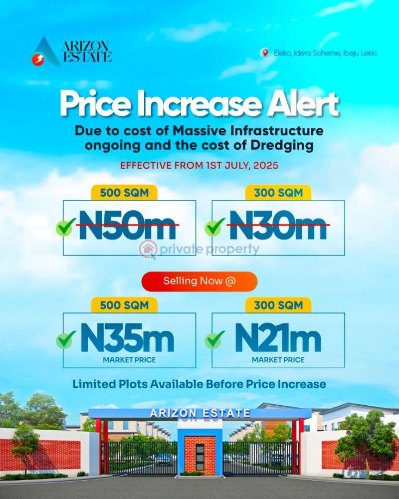 Residential Land For Sale Arizon Estate Sharing Boundary With Pan Atlantic University Idera Scheme Eleko Eleko Ibeju-Lekki Lagos - 0