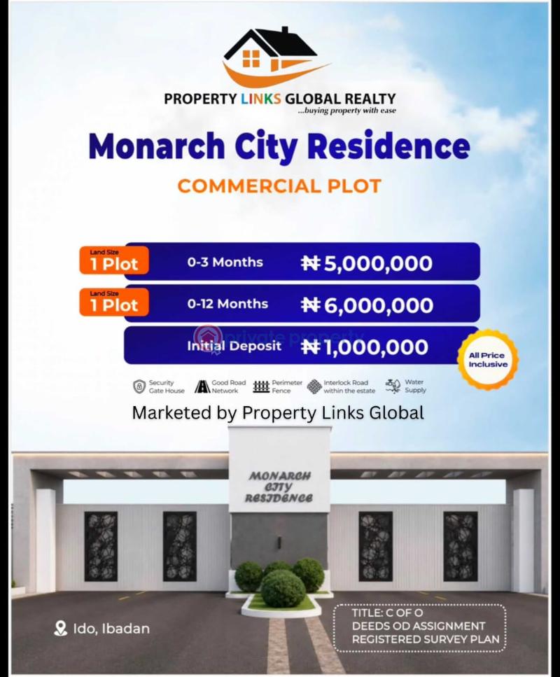 Mixed use Land For Sale Monarch City Residence Located Along Eruwa Road Ologuneru Eleyele Ibadan Oyo - 3