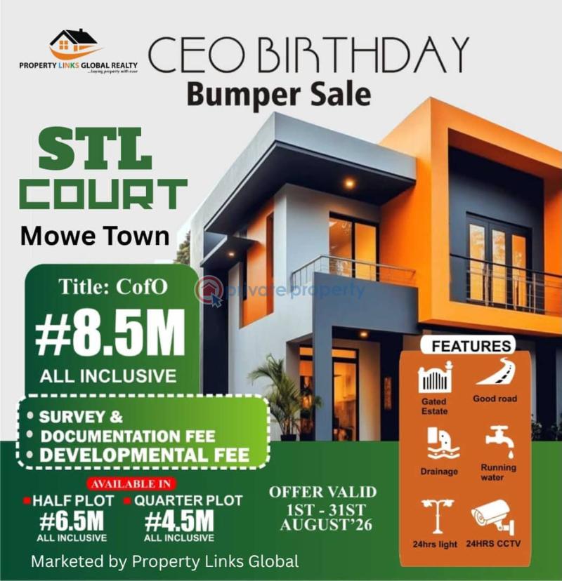 Residential Land For Sale Stl Court Estate Located In Mowe Town Obafemi Owode Ogun - 5