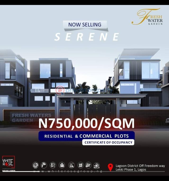 Residential Land For Sale Fresh Water Garden Water View Located At Lagoon District By Freedom Way Lekki Phase One Lekki Phase 1 Lagos
